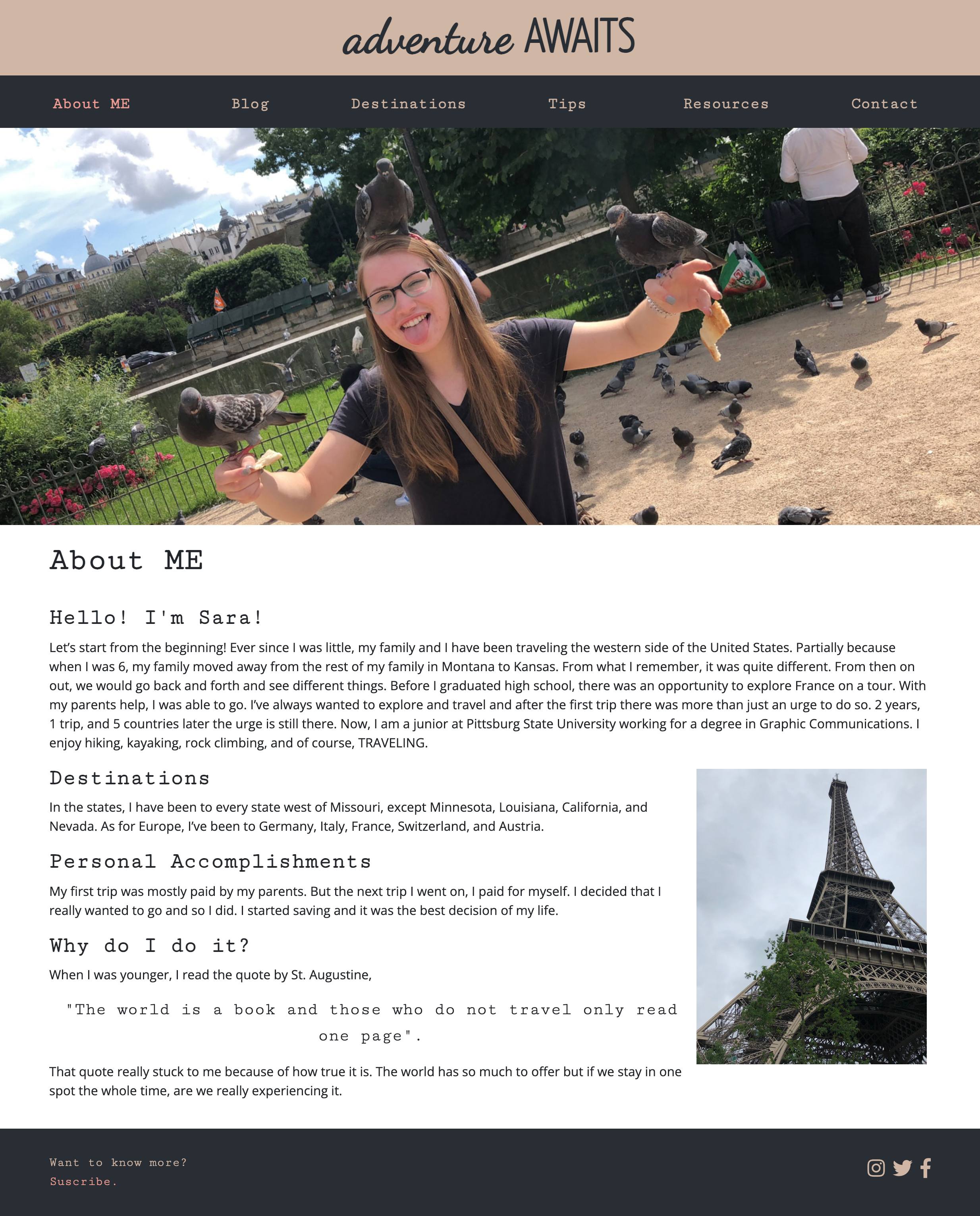 Adventure Awaits website